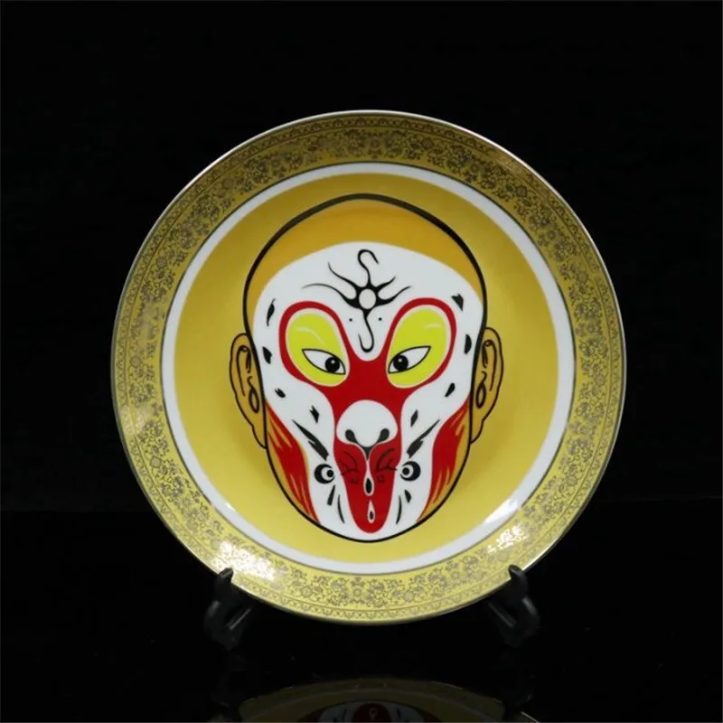 

Китайская старинная фарфоровая Золотая тарелка с золотым фоном и рисунком фигуры в виде роз