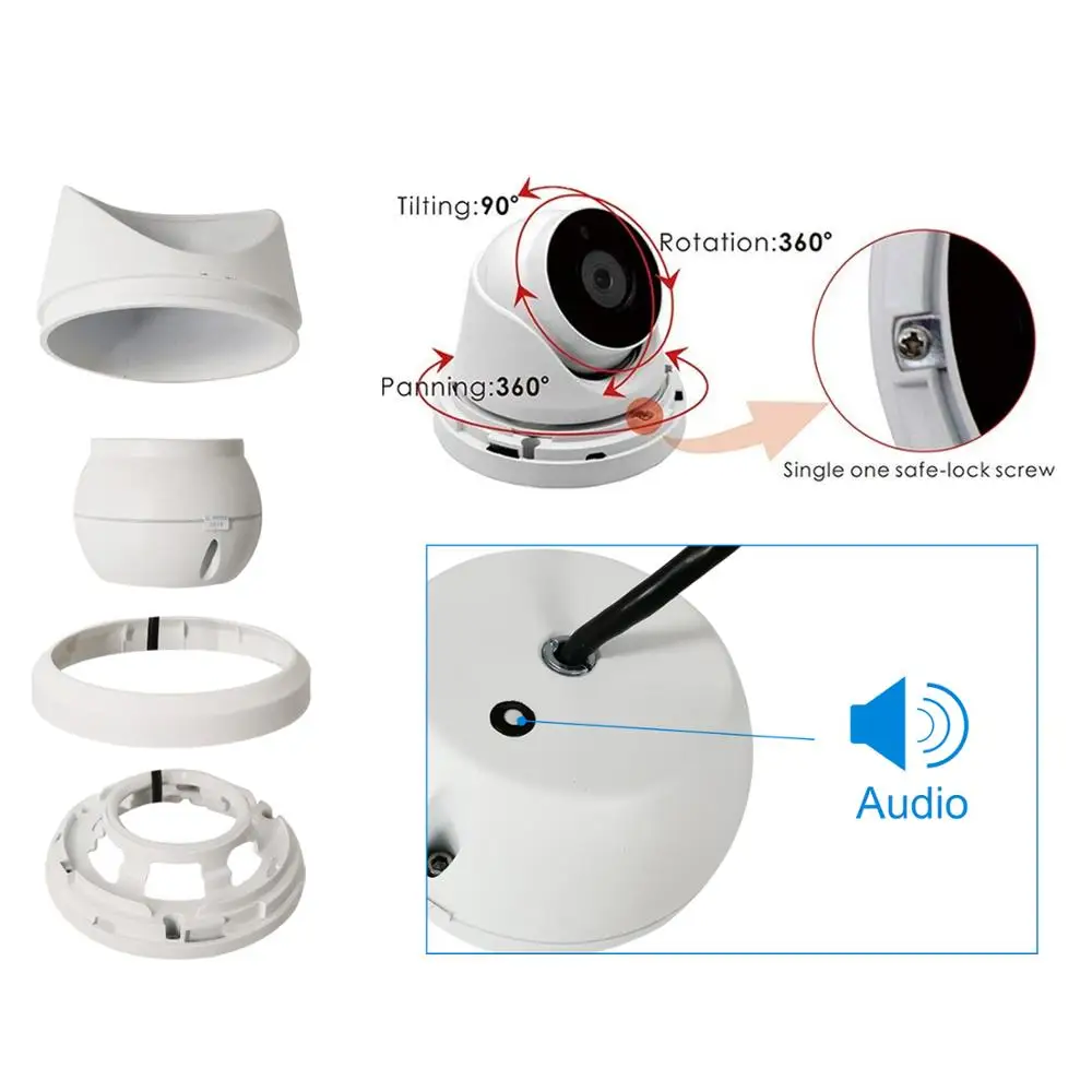 24CH 4K 8MP Turret POE IP Camera NVR Kit Outdoor CCTV Surveillance OEM Hikvision DS-7732NI-I4/16P Customized Plug&Play System