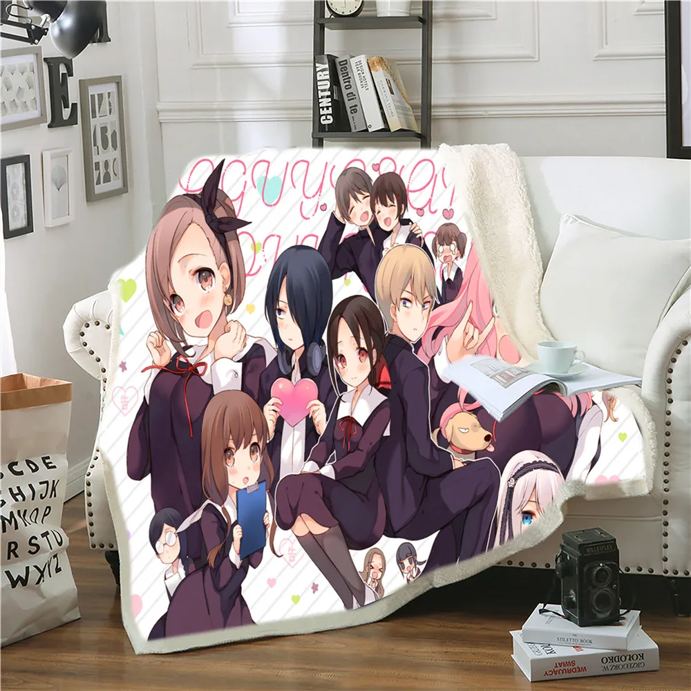 Мультяшное одеяло Sherpa японское аниме для детей и взрослых утяжеленное пикника