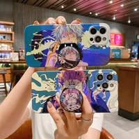 anime jujutsu kaisen bracket phone case for iphone 13 12 11 pro xs max 6 7 8 plus x xr cartoon gojo satoru soft back cover coque