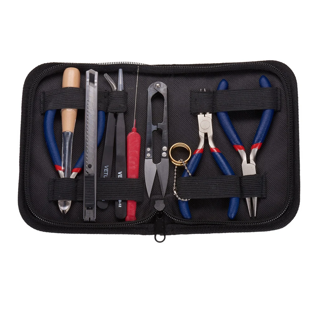

10pcs Jewelry Making Kit Tools Repair Starter Beading Set with Storage Case