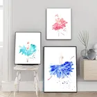 Абстрактная фигурка балерины, Картина на холсте в скандинавском стиле, современный постер, настенные художественные картины для детской комнаты без рамки