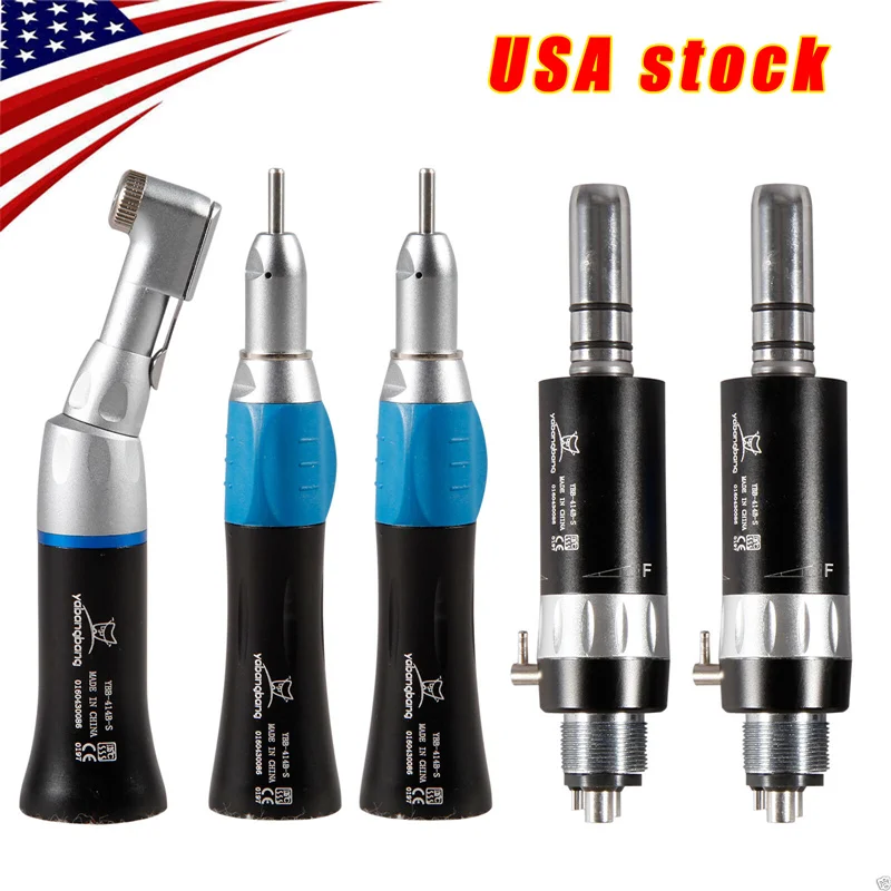 5PCS USA Dental Slow Low Speed Handpieces Contra Angle Straight Air Motor 4H EP