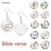 fine bible verses long earring glass dome dangle earring scripture quote earring for christian faith gifts party jewelry