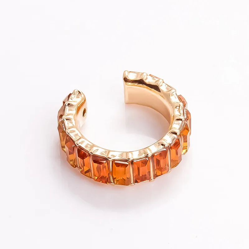 1 шт. серьги клипсы цветные стразы в форме травы манжета с драгоценными камнями