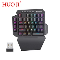 HUO Wireless One-Handed Mechanical Keyboard Onboard Macro Key 2 4Ghz RGB 40 Gaming Keypad Wrist Support for Mobile Gaming