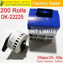 200 Рулонов Совместимый DK 22225 dk22225 dk этикетка 38 мм * 30 48 м