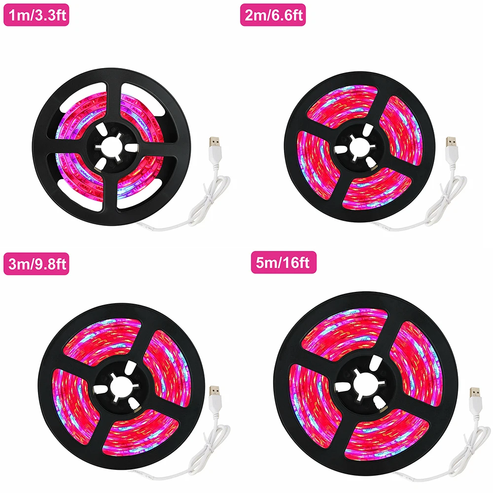 

USB LED SMD 5050 Grow Lights Strip Light Lamp For Plant Veg DC 5V Durable