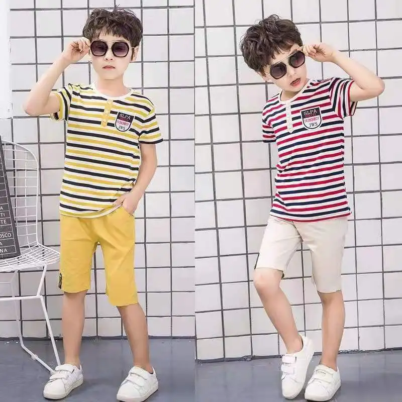 

Kids Boys Clothes Summer Outfits Cotton Teenage Boys Clothing Casual Suit Children Short Sleeve Shirt Shorts Set 4 6 8 12 Years