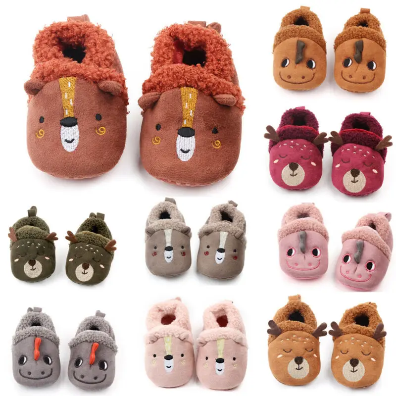 

Newborn Baby Shoes Fashion Boy Girl Animal Toddler First Walkers Prewalker Cotton Comfort Soft Anti-slip Warm Infant Crib Shoes
