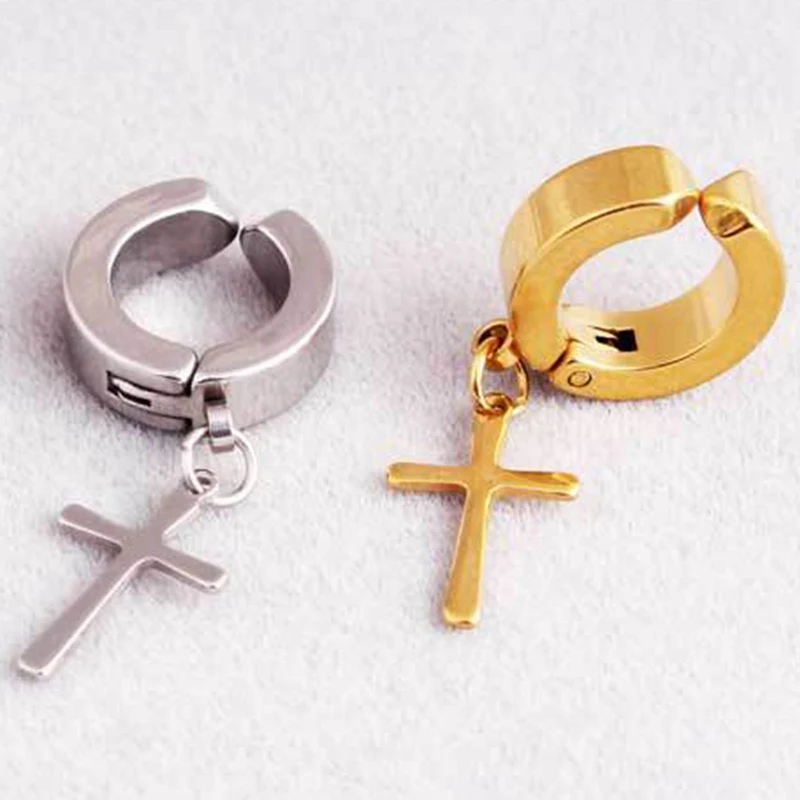 

Magnet Male Non-pierced Ear Clip Earrings Cross Titanium Steel Stainless Steel Punk Metal Unisex