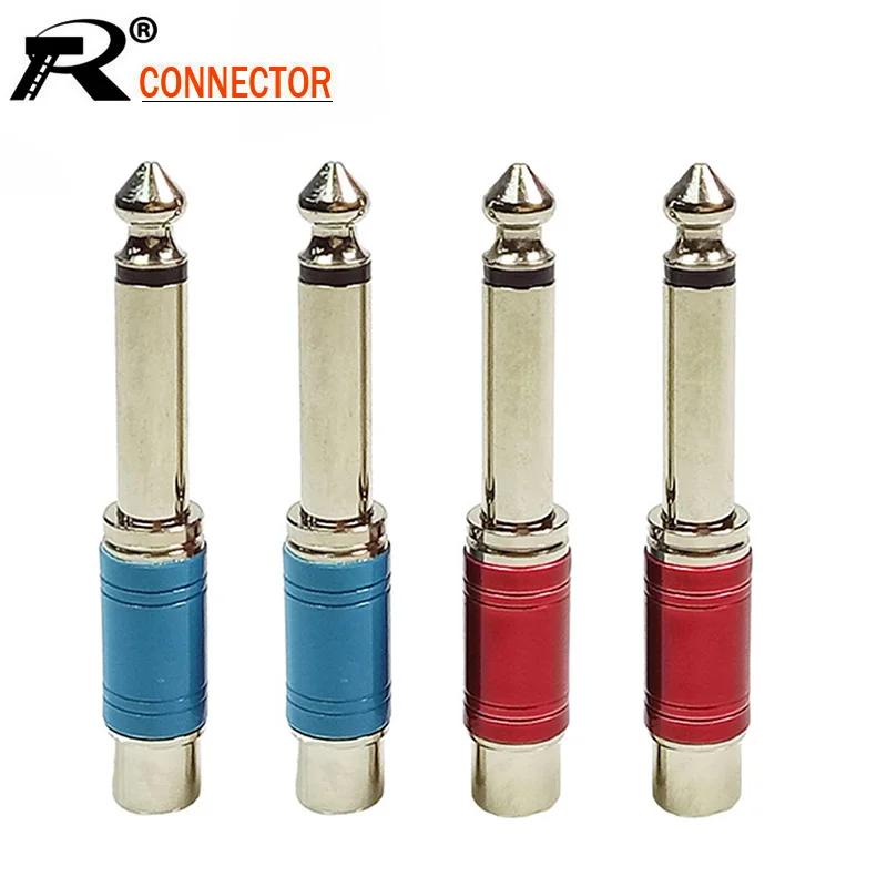 10 шт./лот 6 35 мм моно штекер RCA гнездо металлическое никелированное Женский аудио