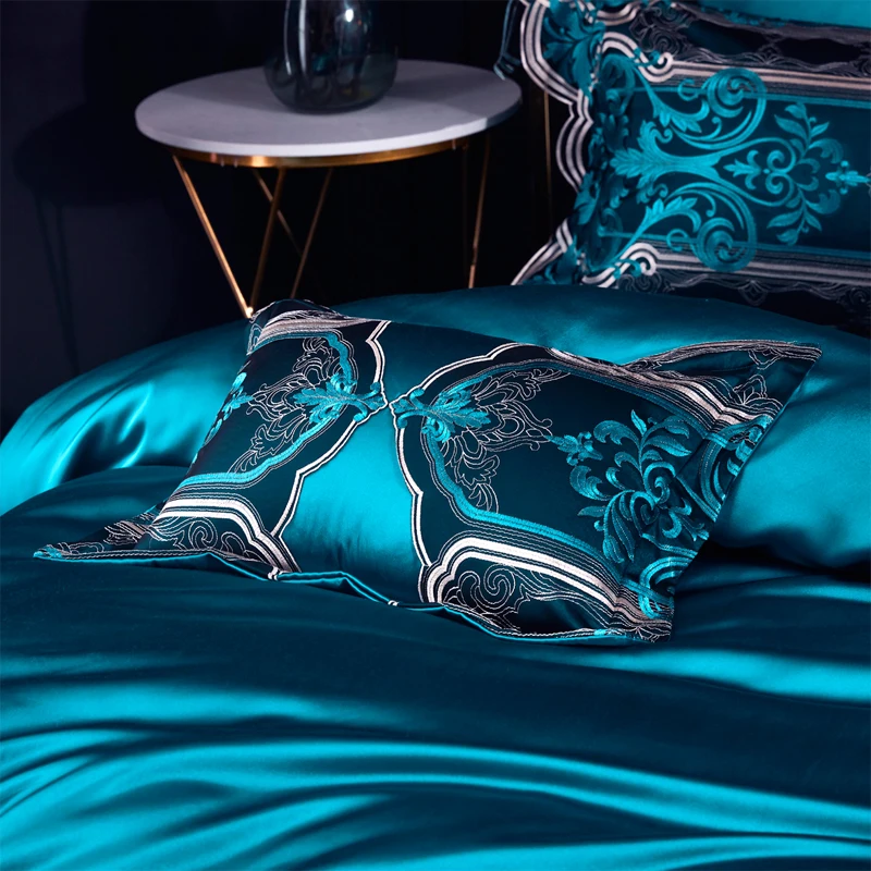 

High-End Entry Lux Style Lace All Cotton Pure Cotton Bed Sheets Satin Quilt Cover Four-Piece Set Bedroom Comforter Set