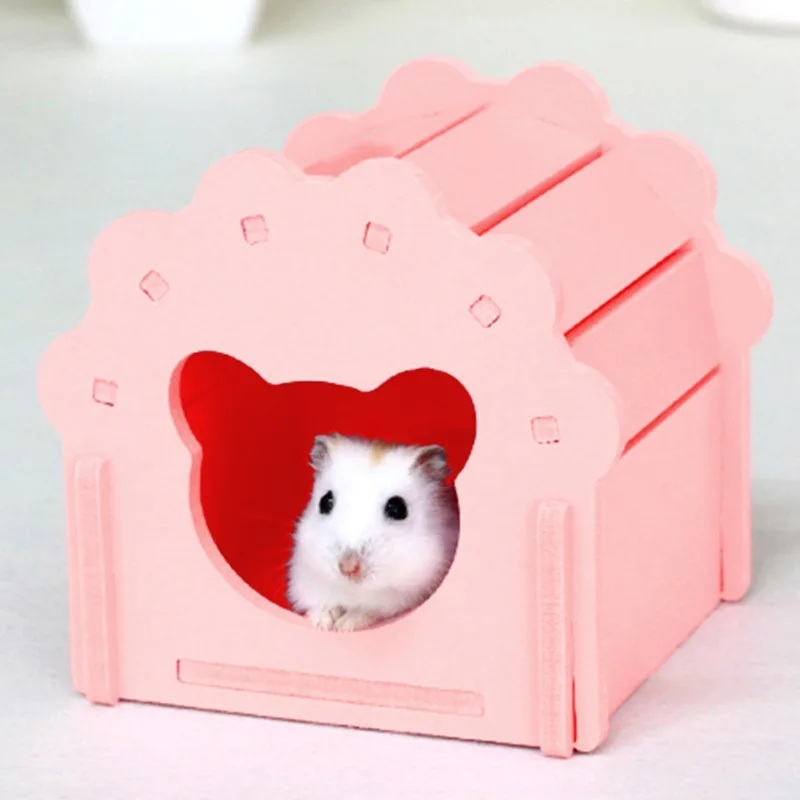 Хомяк качели клетки деревянный дом игрушки хомяк медведь домик зимние теплые