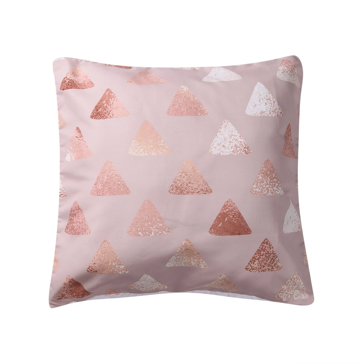 Наволочка Peachskin розовое золото абстрактный геометрический принт блестящая