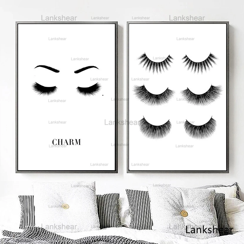 Модный сексуальный постер с изображением девушек и ресниц настенная Картина на