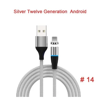 For Apple Sliver Магнитный кабель Micro USB кабель 3A Быстрая зарядка Магнитная линия Android зарядка линии синхронизации данных для huawei Xiaomi LG - Цвет: For Apple Sliver