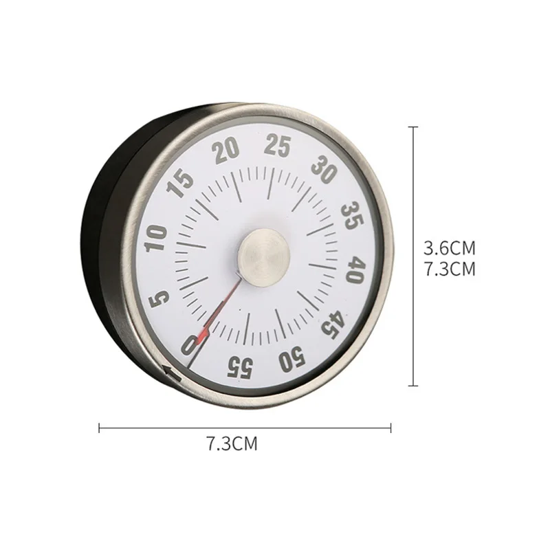 

Stainless Steel Kitchen Timer Alarm Cooking Timer mechanical Round Countdown Magnetic Clock Timer
