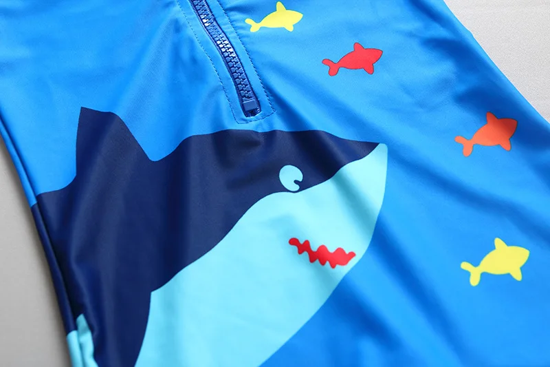 Полосатая блузка для маленьких мальчиков от 2 до 7 лет цельный купальник-Акула с 3Д