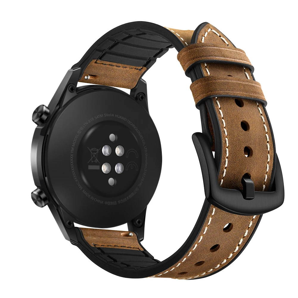 Ремешок Huawei watch GT 2 2e Pro для Gear S3 Frontier 46 мм кожаный браслет Samsung Galaxy 3 45 мм/46 GT2 GT2e 22