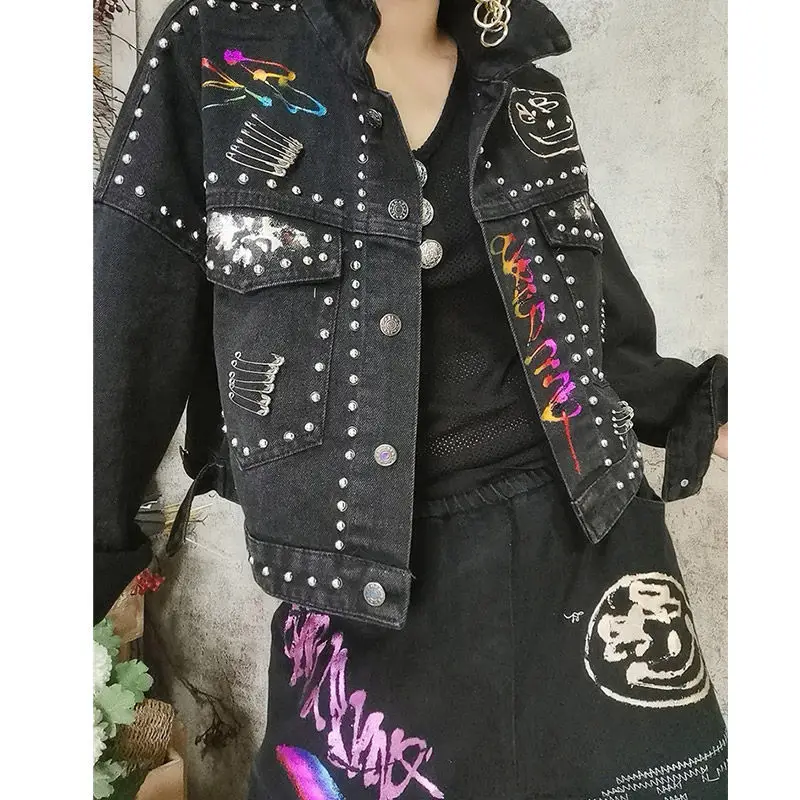 

2021 new fashion Denim Coat Set Women's Small Tall 2021 Spring New Fashion Western Style Youthful-Looking Jeans Two-Piece Set