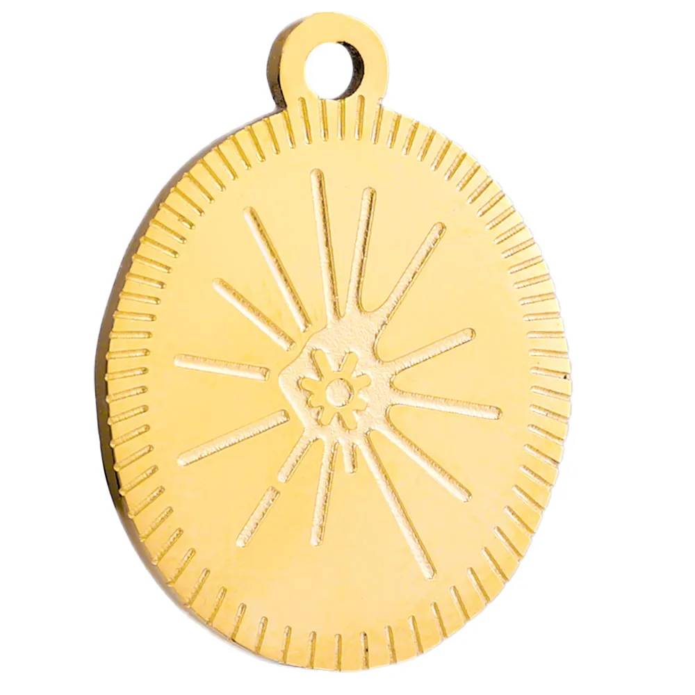 

5pcs Lot Stainless Steel Gold Bohemia Oval Charm Pendants DIY Connectors Dangle Earring Necklace Making Wholesale Accessories