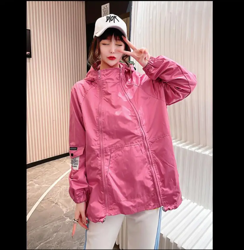 Женская куртка на двойной молнии тонкая короткая ветровка в европейском стиле