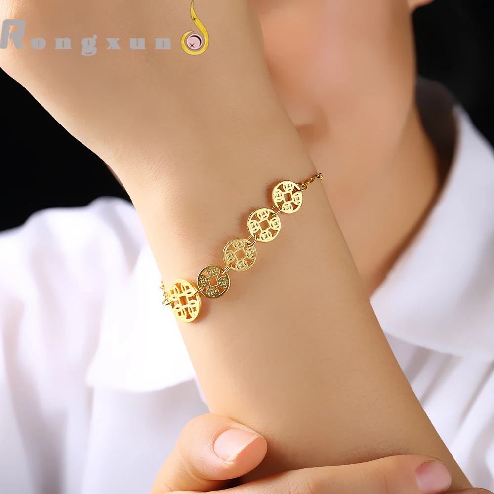 

Rongxun Women's Adjust Able Retro Recruit Wealth Bracelet Luxury Korean Style Jewelry For Party And Prom 2021 Fashion Design
