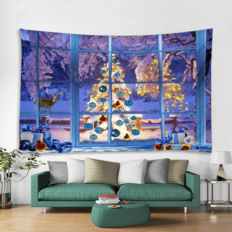 

Christmas Tapestry Background Cloth Hanging Wallcovering Bedroom Living Room Decoration Cloth