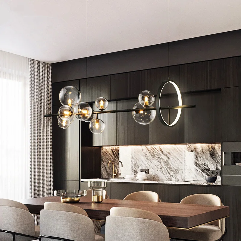 Современная креативная металлическая люстра с 7/10 прозрачными стеклянными