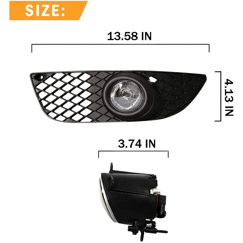 Car Fog Lamp for Mitsubishi Lancer 2008 - 2013 Halogen Bulbs 12V Lights With Wiring Harness &amp Grilles Cover Trim Kit |