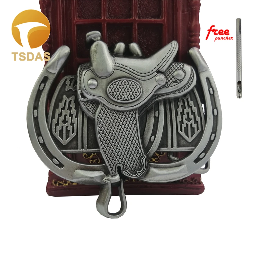 Серебряные пряжки для ремня седла мужчин Модные металлические в ковбойском