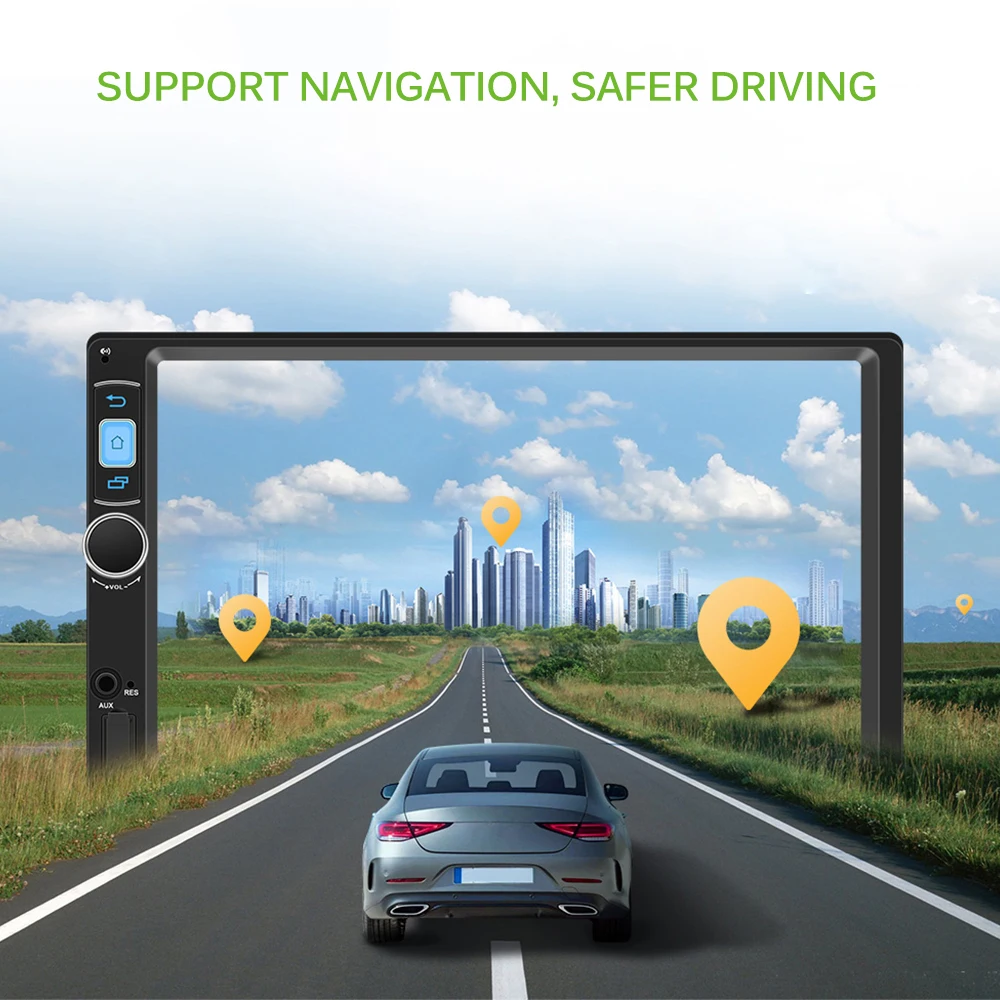 Автомобильный мультимедийный плеер Onever, Авторадио, 2 Din, Android 8,1, gps, автомобильный проигрыватель заднего вида, Bluetooth плеер, 7 дюймов, автомобильное радио