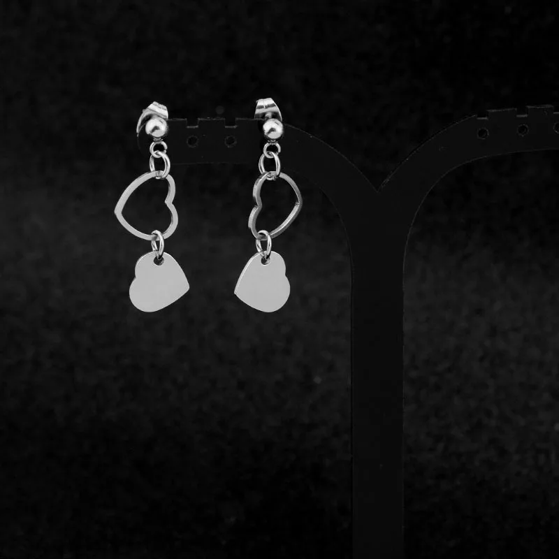 

2021New Trendy Heart To Love Earrings Without Ear Holes Ear Clip Stainless Steel Face Thin Small Accessories Heart Earrings