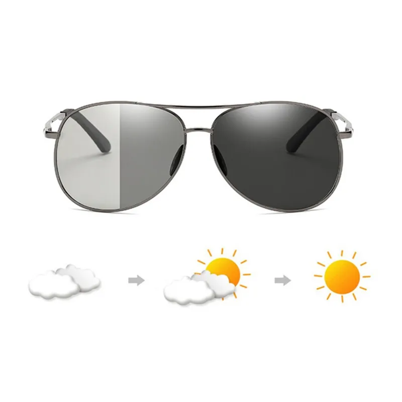 Поляризованные фотохромные солнцезащитные очки мода 2020 Мужская переходная