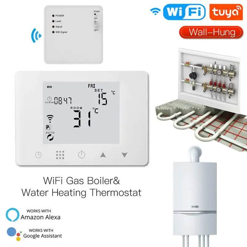 

Smart WiFi Thermostat Temperature Controller Water Electric Warm Floor Heating Water Gas Boiler Works With Echo Google Home Tuya