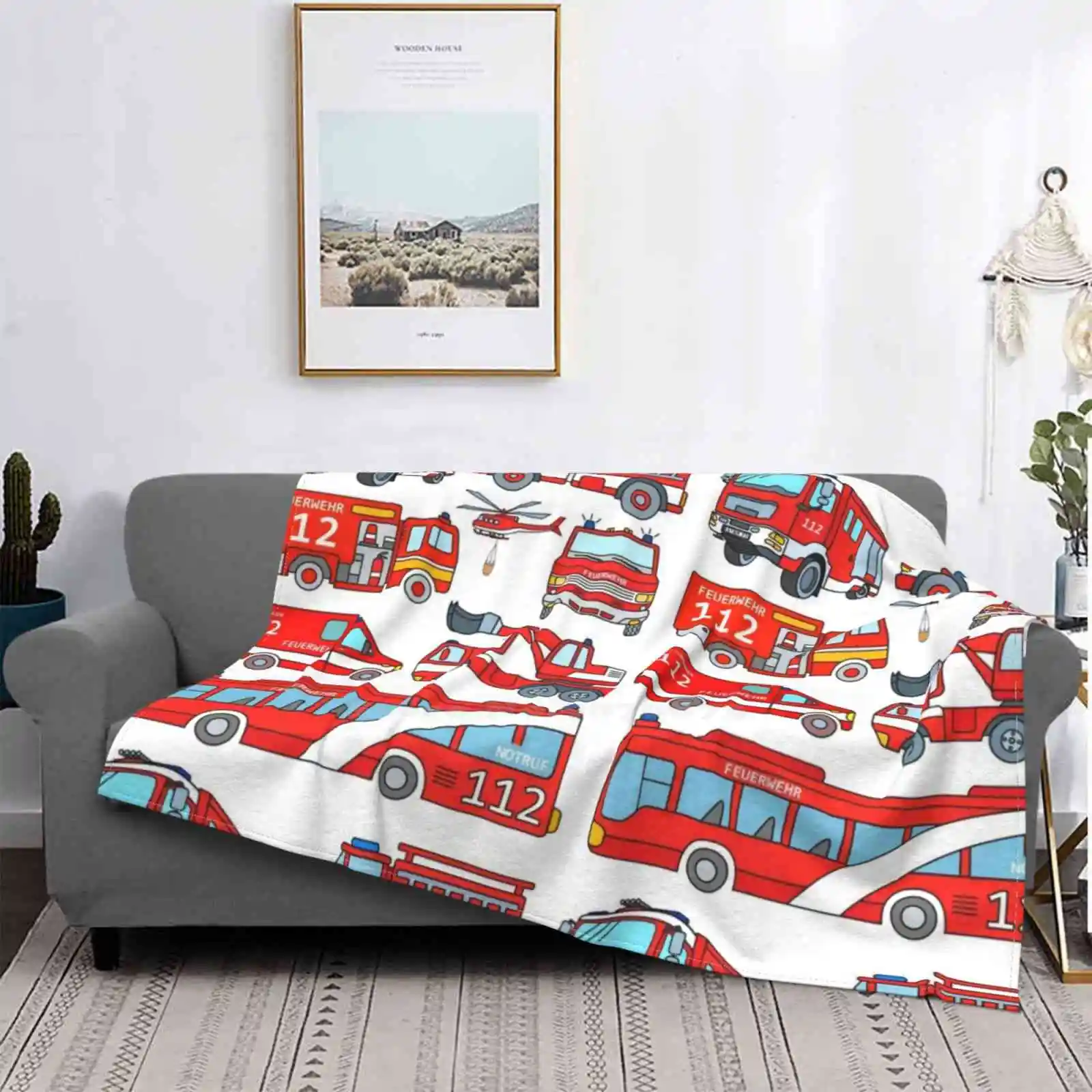 

Vehicles Fire Department Germany Low Price New Print Novelty Fashion Soft Blanket Fire Department German Fire Department Fire