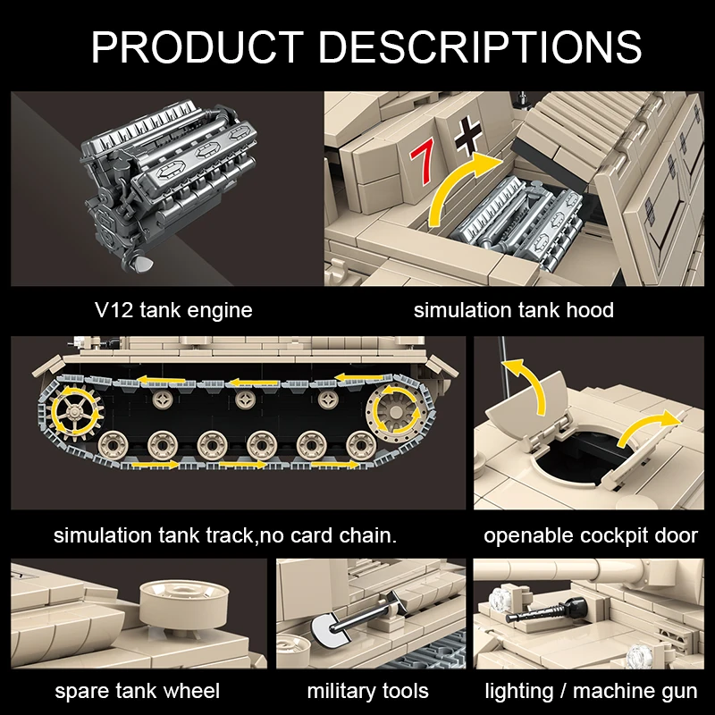 Тяжелый немецкий военный Тигр 2 мировая война № 3 модель танка солдатика 4