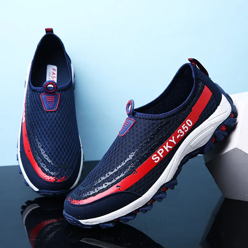 SUROM Летняя мужская обувь для бега Мужская сетчатая Воздухопроницаемый