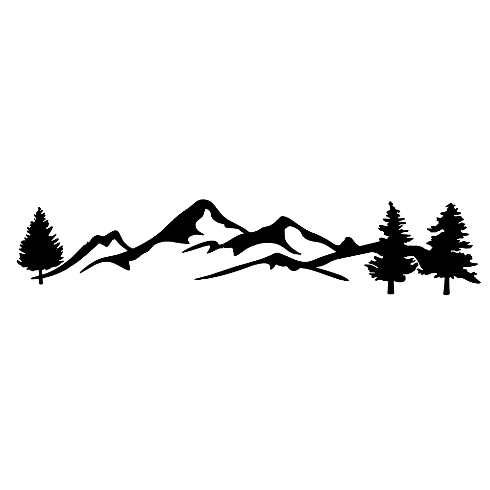 

Black/White Tree Mountain Car Decor PET Forest Sticker Auto Decal For Camper Offroad Styling KK20*10cm