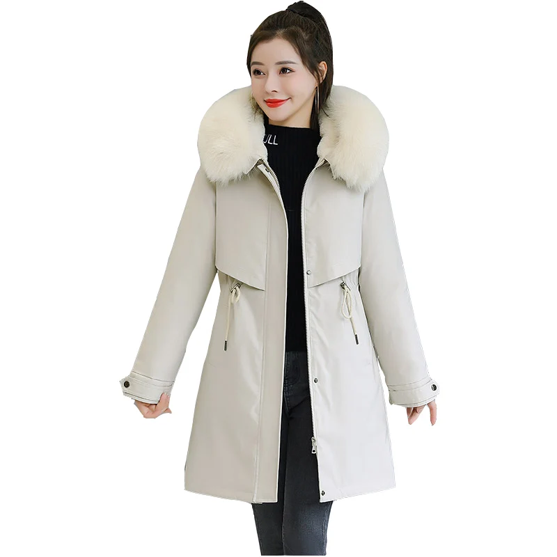 

Down Padded Jacket Women Mid-length 2020 Winter Jacket Female Plus Size Loose Padded Warmth Parker Overcoming Cotton Overcoat