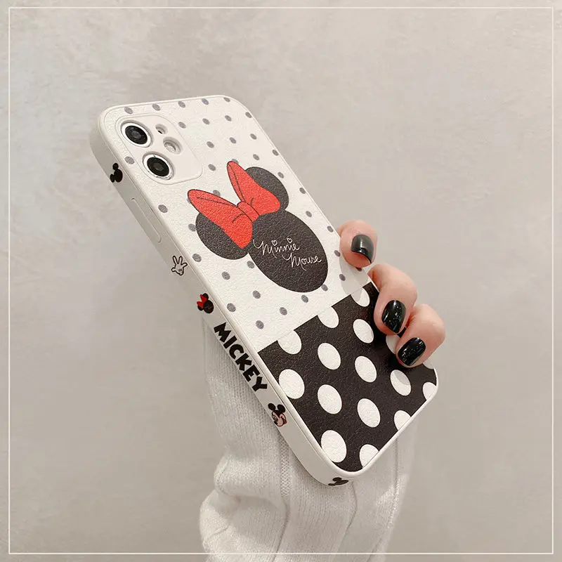 

Disney Mickey Minnie Cartoon Mobile Phone Case for iPhone 7/8 plus x/xs xr xsmax 11 pro max 12pro max Cute Cellphone Shell Cover