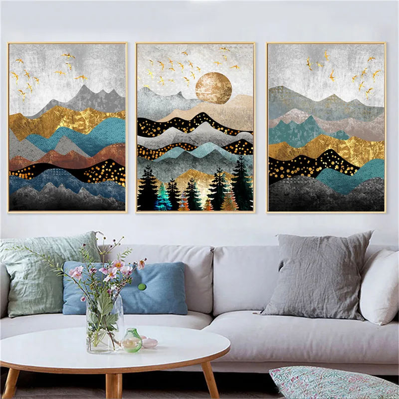 

Modern Abstract Canvas Poster 3 Panels Nordic Wall Art Painting Posters and Prints Wall Pictures for Living room Home Decor