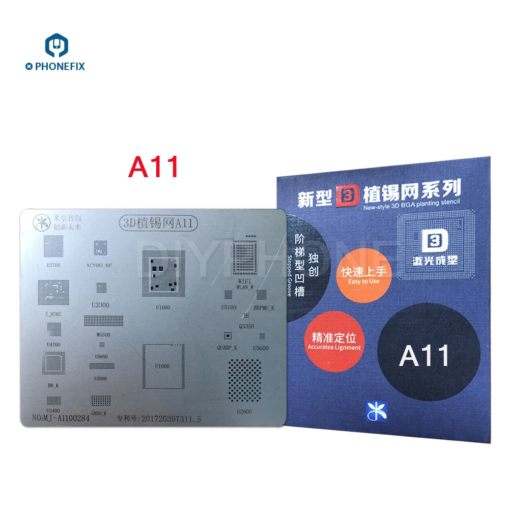 MJ 3D BGA трафареты A9 A10 A11 A12 A13 шаблон трафарета для iPhone 6 7 8 X XS MAX XR ремонт
