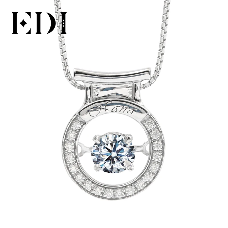 Камни EDI Gemini Муассанит подвеска ожерелье из настоящего белого золота 14 к 0 61 дюйма
