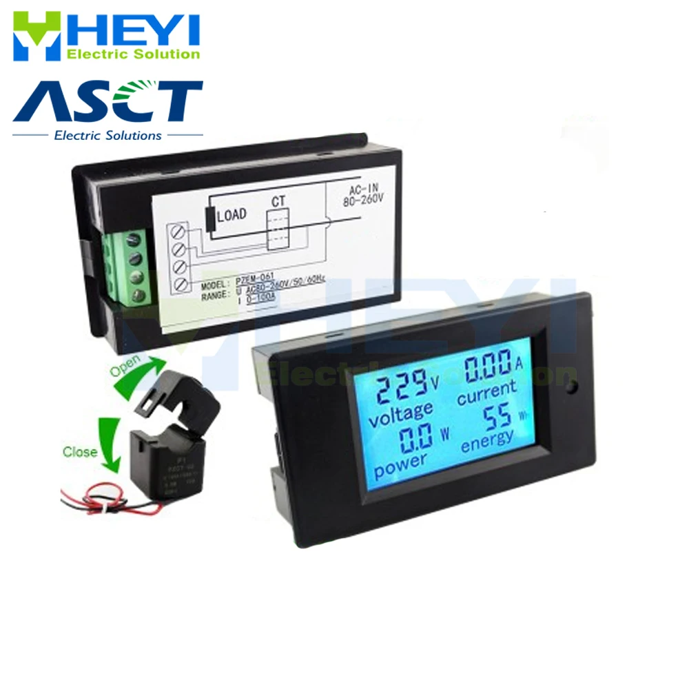 4 в 1 метр светодиодный измеритель мощности переменного тока измерение энергии