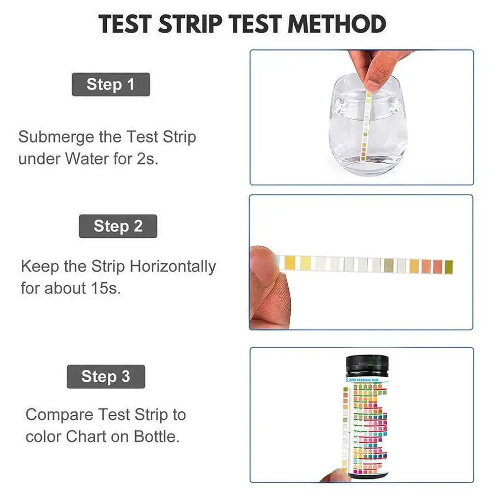 

6 In 1 Pool Test Strips Swimming Pool Spa Testing Strips Multifunctional Test Paper Strips For Pond Aquarium Tub Drinking Water