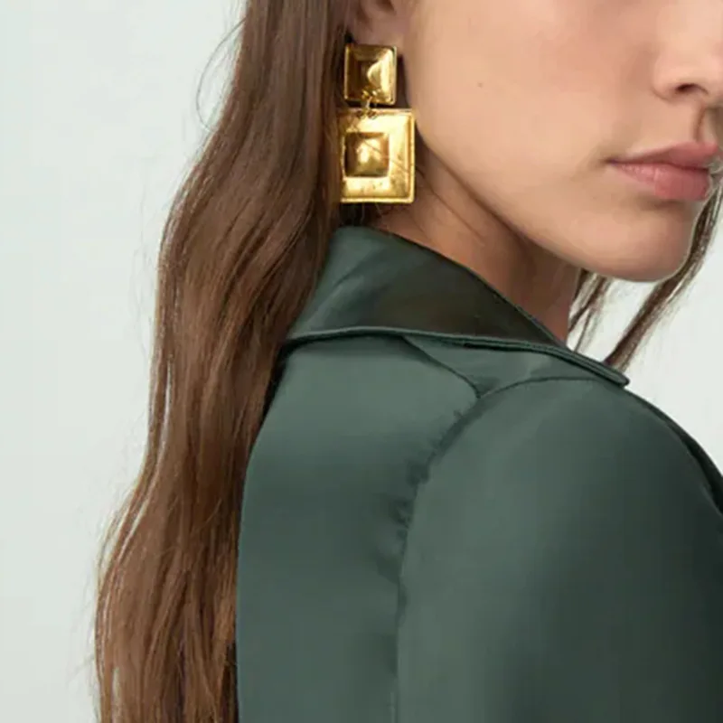 

Exaggerated Personality Geometric Square Metal Earrings Female Creative Trend Earrings Jewelry Dangle Earrings for Women