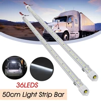 24pcs 50cm 12v 24v 36 led car interior light bar bright white light tube with switch for rv camper boat van lorry truck caravan