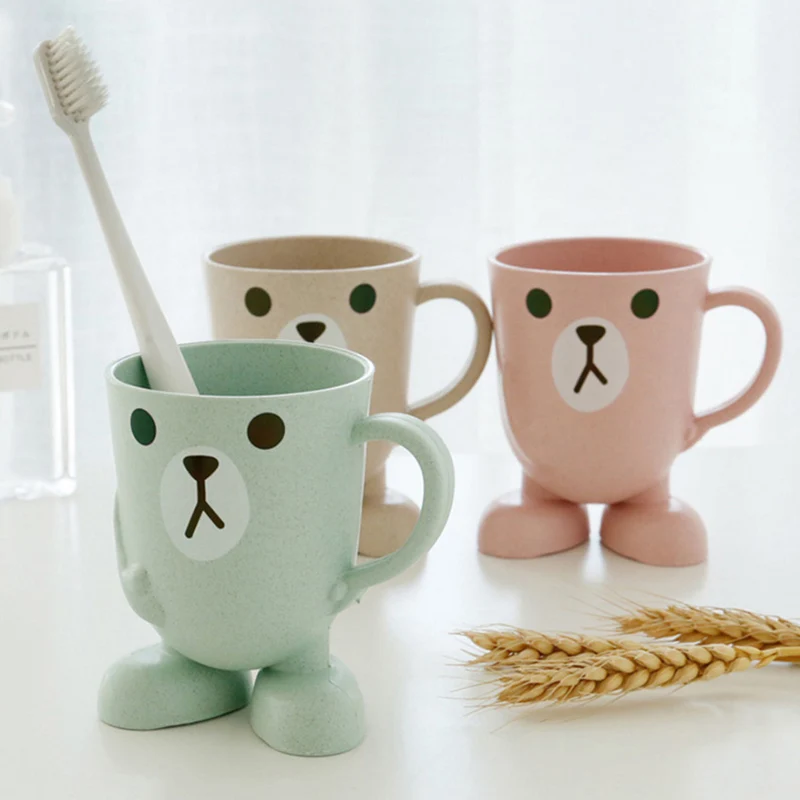 Детские милые Мультяшные соломенные зубные щетки чашка для младенцев детей